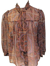 3.1 PHILLIP LIM NWT 350 Silk Chiffon Tie Neck 'Artist' Blouse Shirt 4US/8-10 AU