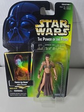 Star Wars POTF2 Princess Leia JABBA'S PRISONER Kenner 1997 Green Holo Foil Card