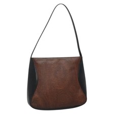 Borsa a tracolla ETRO Paisley pelle PVC marrone argento originale bs28972
