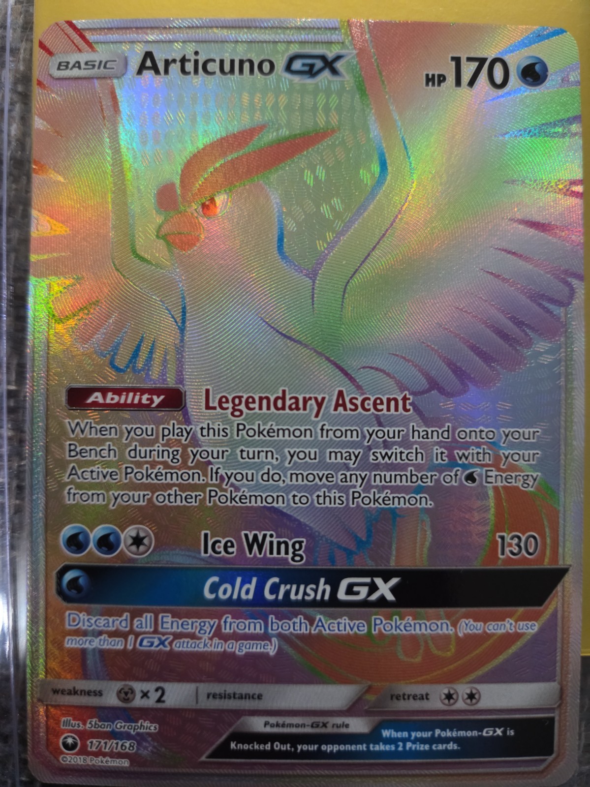 ARTICUNO GX 2018 POKEMON CELESTIAL STORM SECRET RARE 171/168