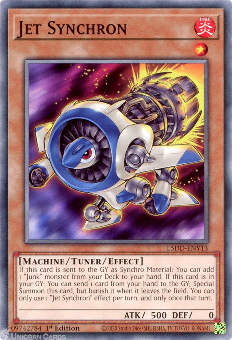 L5DD-ENY13 Jet Synchron : Common 1st Edition Mint YuGiOh Card