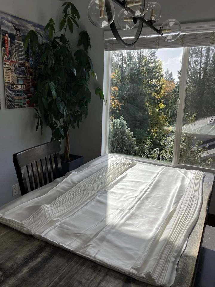 White 100% Pure Mulberry Silk Charmeuse Fabric, 25 Momme, 44” Wide , Luxury 6A - Image 4 of 4