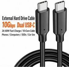 USB C to USB C Cable 10Gbps 60W PD Fast Charge Data Cord Phone Laptop SSD HDD
