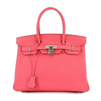 HERMES Birkin 30 Taurillon Clemence Rose Lippenstift Handtasche Pink 90315418