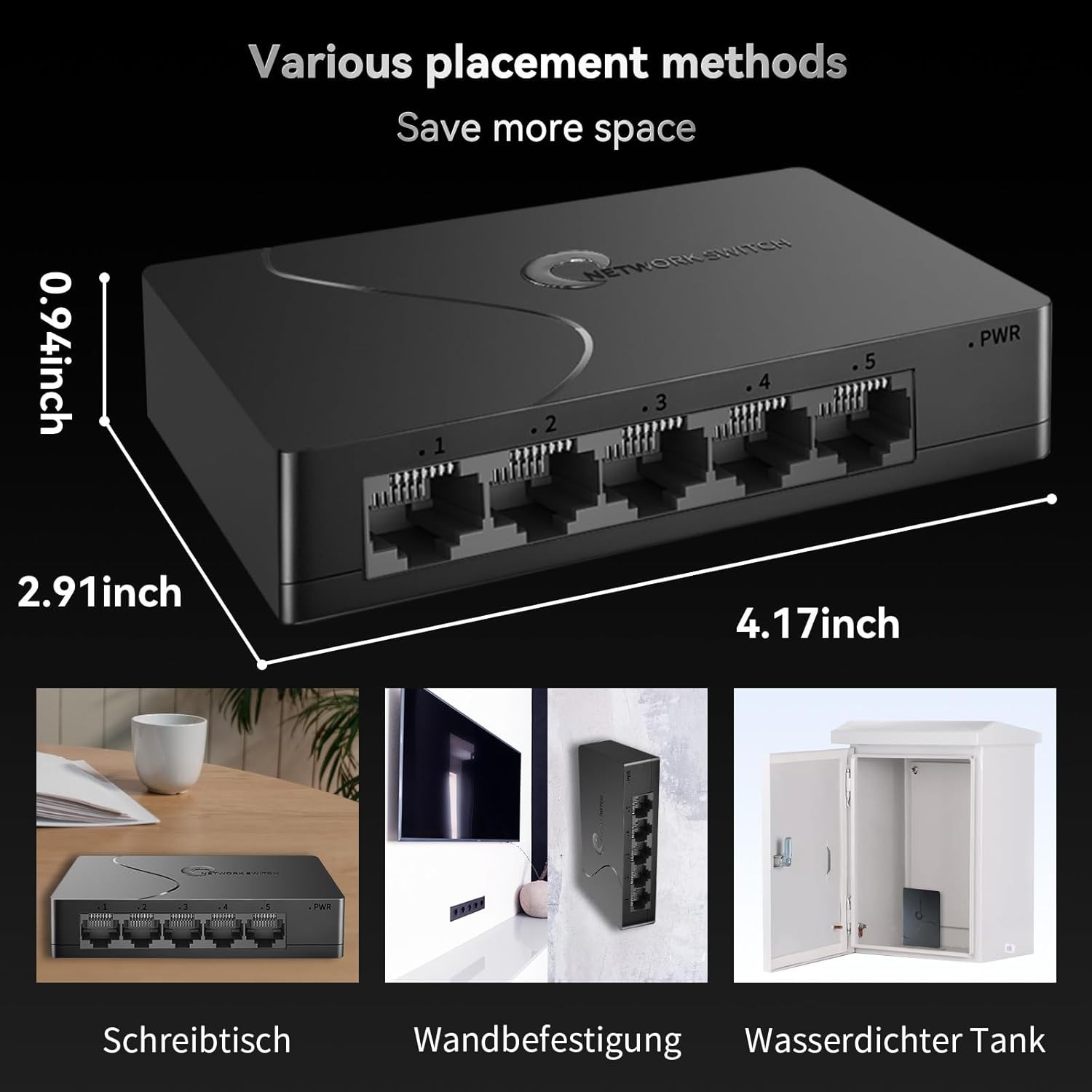 5 Port Easy Smart Managed Ethernet Switch Gigabit Switch, Network Hub, Ethernet 