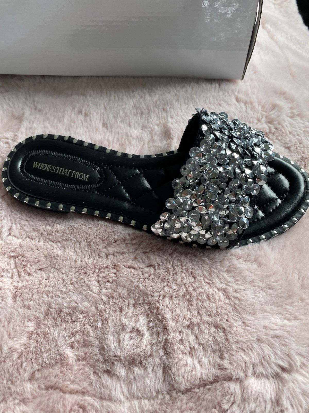 Black/Silver Sequin Sliders
