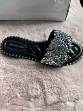 Black/Silver Sequin Sliders