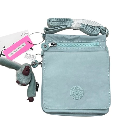 Petit sac bandoulière femme Kipling Eldorado nylon vert clair résistant à l'eau