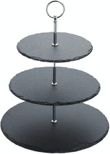 Artesà Three Tier Slate Cake Stand Serving Set Cake Standing Set 28.5x34.5cm NEW