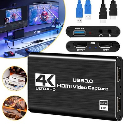 Game Capture Card, 4K-Audio-Videoaufnahmekarte HDMI USB 3.0-Videoaufnahmegerät