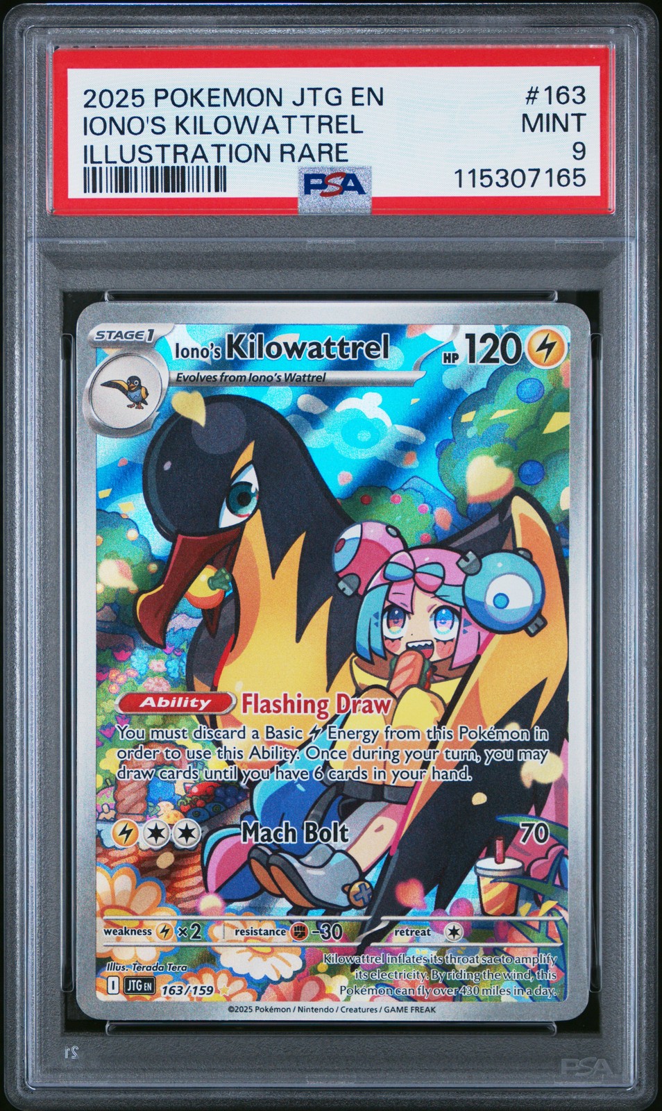 2025 POKEMON JTG EN-JOURNEY TOGETHER ILLUSTRATION RARE IONO'S KILOWATTREL PSA 9