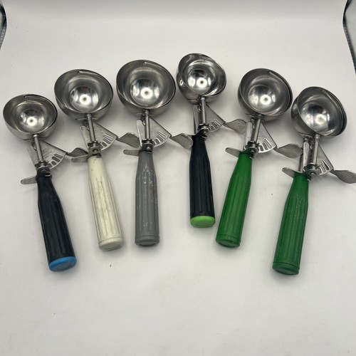 LOT OF 6 Stainless Steel Ice cream scoops ABC
