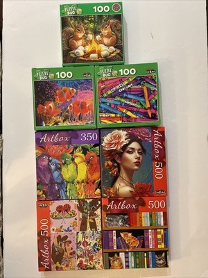 Lote Artbox 3 Puzzles  500 Pieces , 1 De 350pieces Y 3 Puzzlebug 100 Pieces New
