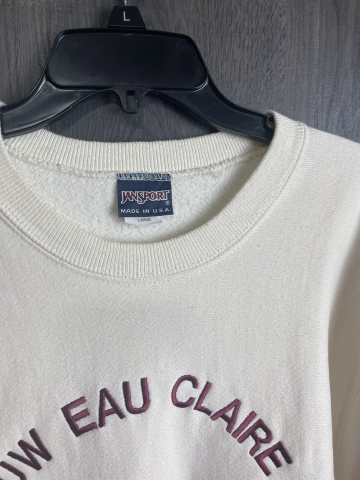 Sudadera De Colección UW EAU Claire Mamá Bordada Crew Adulto Grande Blanca Foto 3 de 4