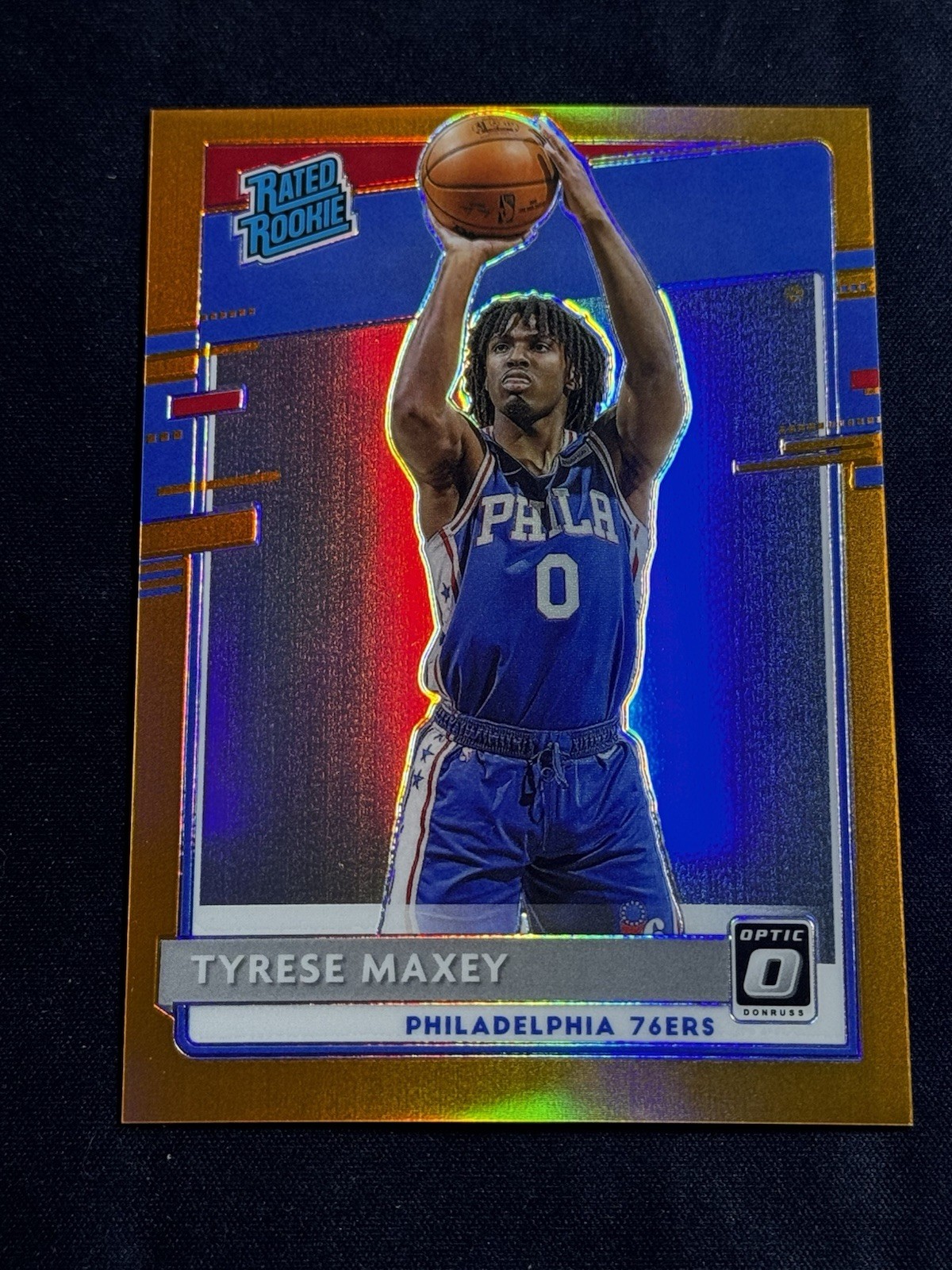 2020-21 Panini Donruss Optic Tyrese Maxey #171 RC Rated Rookie Orange /199