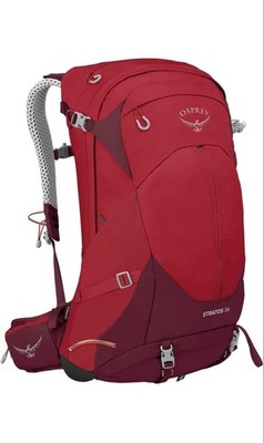 Osprey Stratos 34 Rucksack rot atmungsaktiv Mesh Tech Pack unbenutzt
