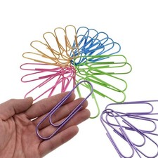 Hahiyo Paperclips 4" 100mm Extra Large Paper Clips Sturdy Bright Assorted C...