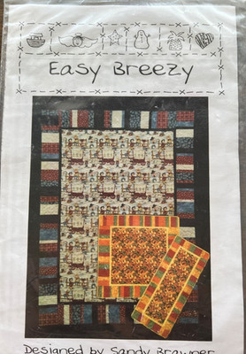 EASY BREEZY QUILT PATTERN BLOCK SEW CRAFT THROW TABLE RUNNER COUNTRY TX NOS