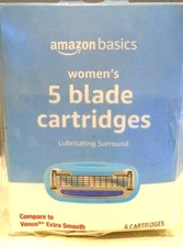 Basics 5-Blade Razor Refills for Women, 5 Pack