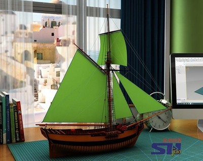 Hayling Hoy 1760 1:48 Wooden Model Ship Unassemble kits- CHERRY WOOD VERSION NEW