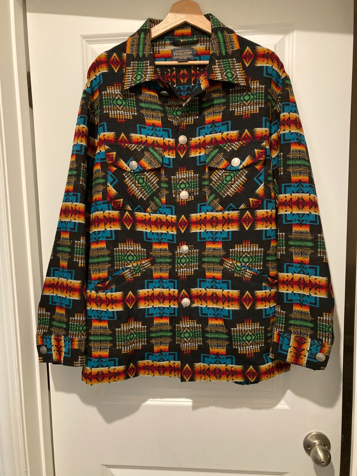Pendleton Wool Jacket Black Chief Joseph Mens Lar… - image 1