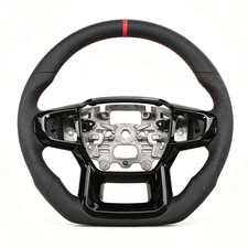 Black Full Leather Sport Steering Wheel Fit For Ford Ranger Raptor 2022-2024 Black Full Leather Sport Steering Wheel Fit For Ford Ranger Raptor 2022-2024