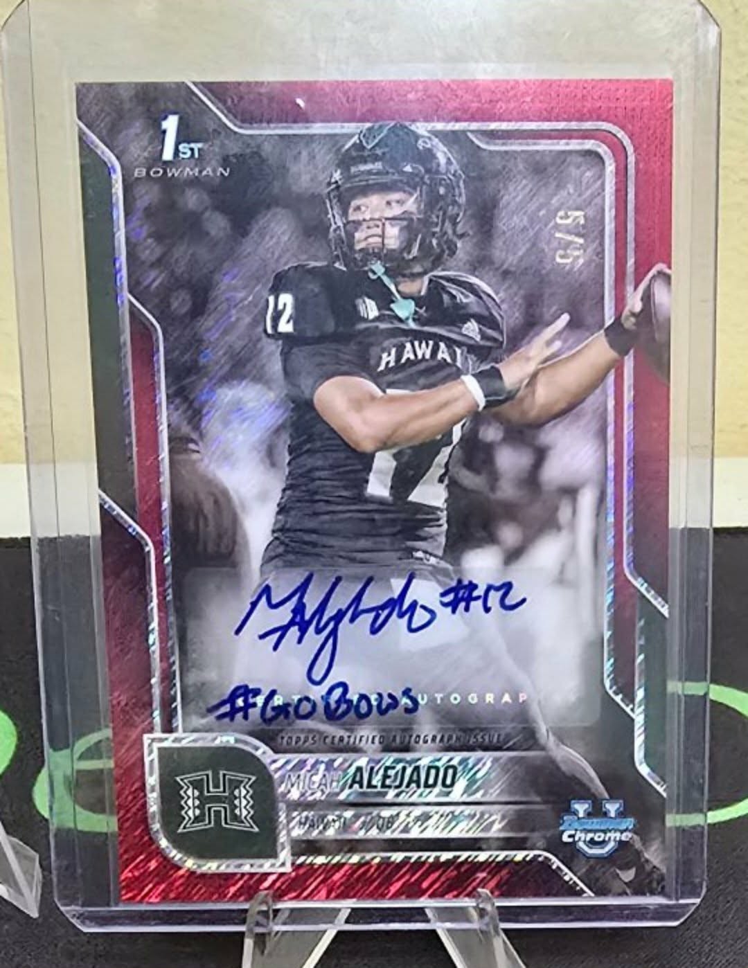 2025 Bowman Chrome U Micah Alejado 1st Red Shimmer Auto /5! W/Inscription! 🔥🔥