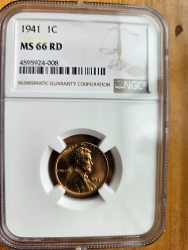 1941 LINCOLN WHEAT CENT PENNY NGC MS66 RD