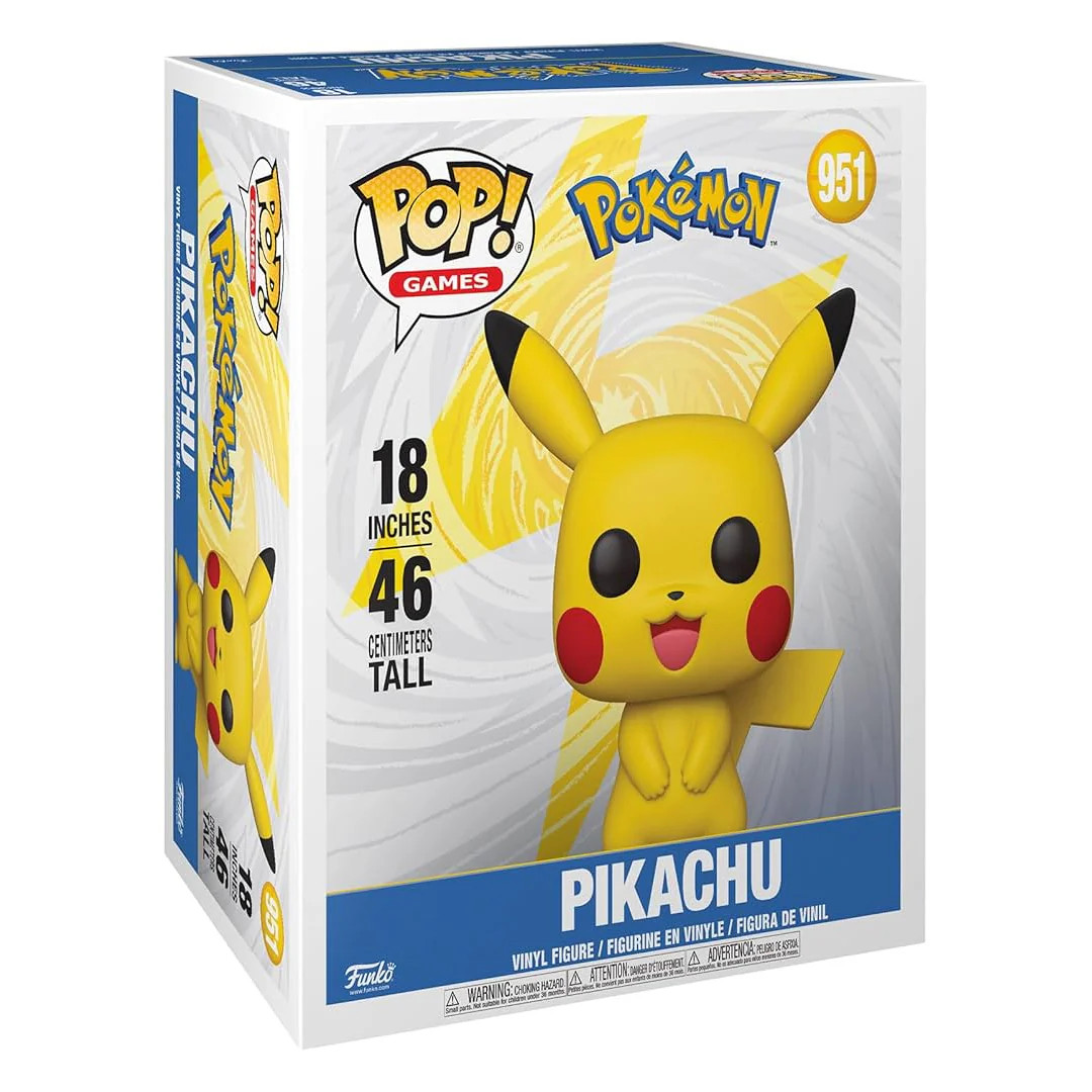 Funko Pokemon Pikachu Jumbo 18 pulgadas Mega POP! Figura de vinilo tamaño real