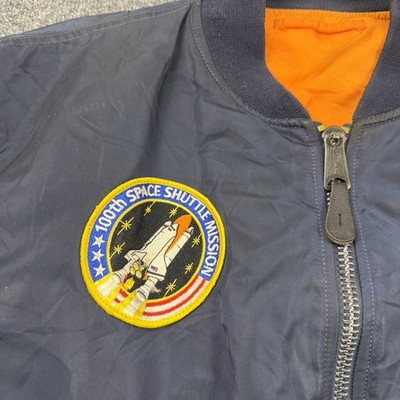 Alpha Industries NASA MA-1 Bomber Jacket Mens Large Black 100th
