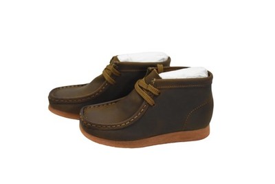 Clarks Originals WallabeeBootK Shoes Youth Size 10 W Brown Beeswax Leather Crepe