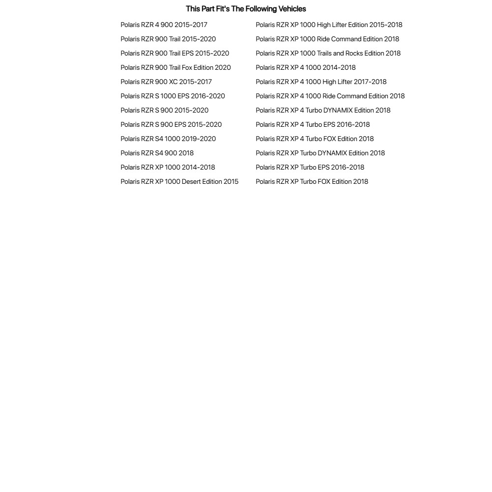 Tusk UTV Half Windshield For POLARIS RZR XP 1000 Ride Command Edition 2018