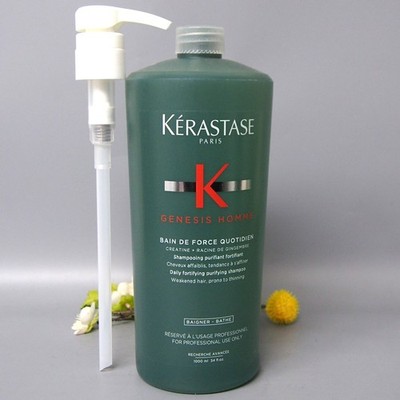 W Pump  Kerastase Genesis Homme Bain De Force Quotidien 34oz/1000ml PRO for MEN