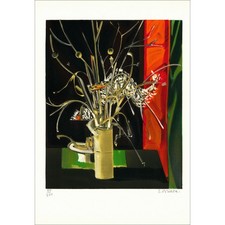 BRIATA Georges - Lithographie originale "Le bouquet de fleurs" 75x52cm