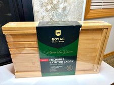 ROYAL CRAFT WOOD Bathtub Caddy Tray, Bamboo Bath Shelf, Foldable Expandable