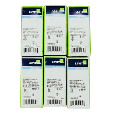 6-pk Leviton Decora Duplex Outlet Receptacle 20A/125V Ivory T5825-I Sidewired