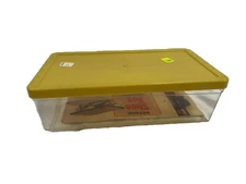Vintage Gotham Industries Shoe Accessory Storage Box Clear Mustard Plastic