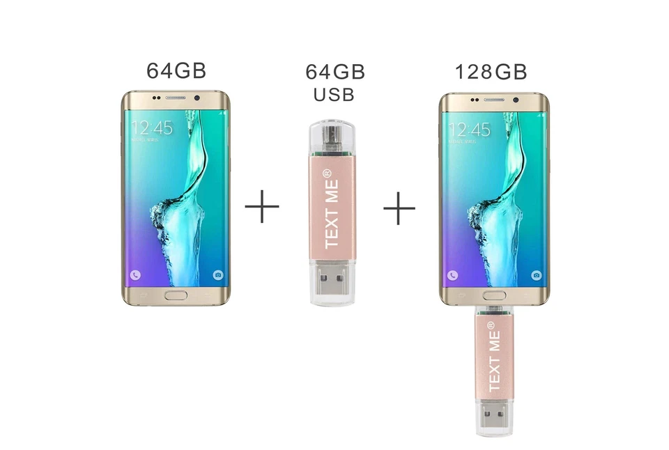 USB Key 32 - 128 Giga 2.0 Flash Drive 3 In 1 USB Smartphone Android Computer - Image 2 of 4