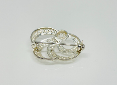 Swarovski alternative brooch maker identification needed Gorgeous sparkling Sterling brooch display picture 1
