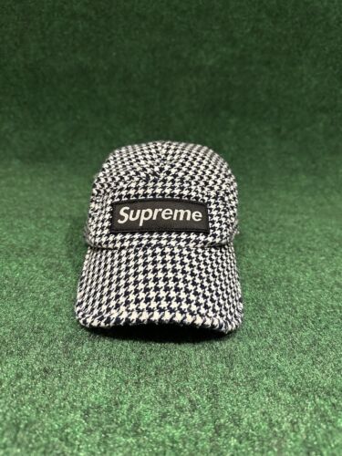 Vintage Supreme 2001 Houndstooth Wool 5 Panel Camp