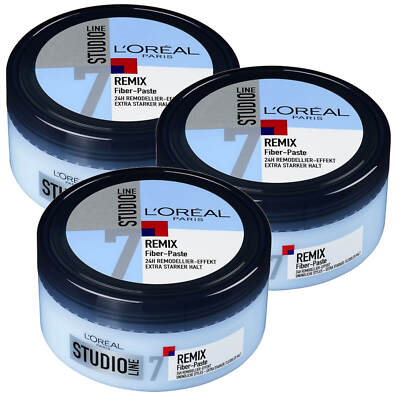 3x 150ml Loreal Remix Fiber-Paste 24h Remodellier Effekt extra stark L'oréal