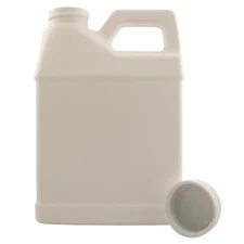 White Rectangular Plastic HDPE Jug, 16 oz, w/Cap