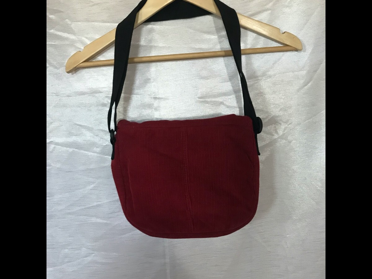 Vintage JanSport 90s Y2K Burgundy Corduroy Crossbody Purse 