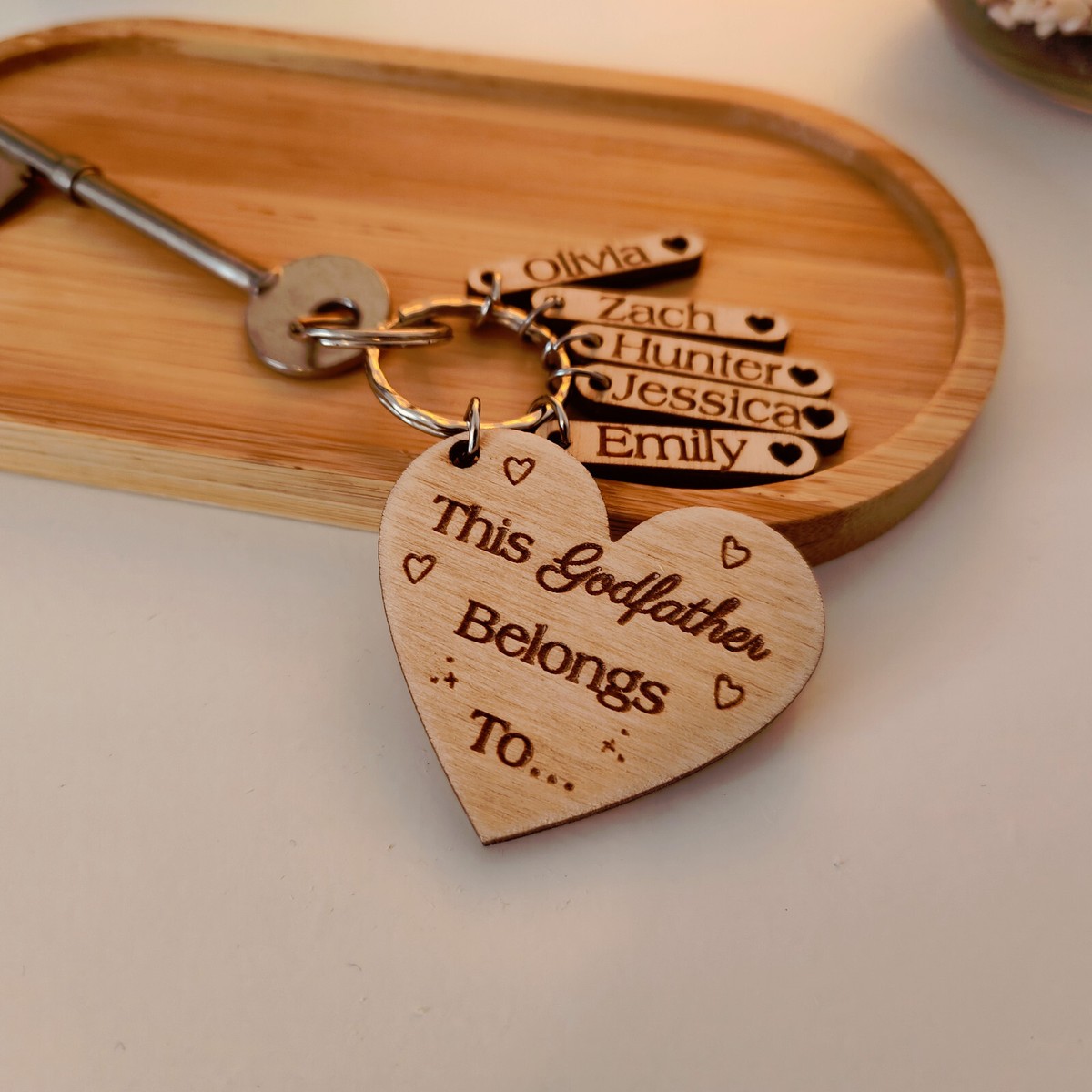 Personalised This Godfather Belongs to Keyring Laser Engraved with