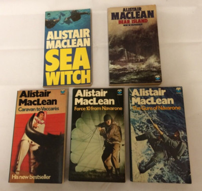 5x Vintage Alistair MacLean Books- Seawitch, Bear Island, Force 10 from Navarone