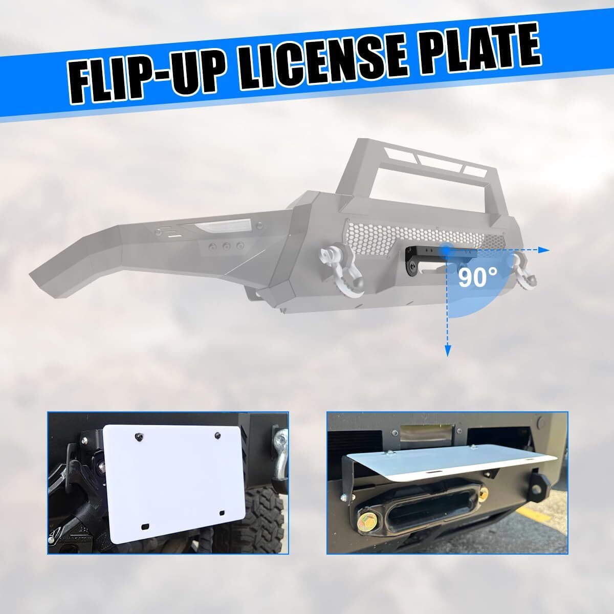 Steel Front Bumper For 2016-2023 Toyota Tacoma w/Turn Signal Light+D-Rings Black