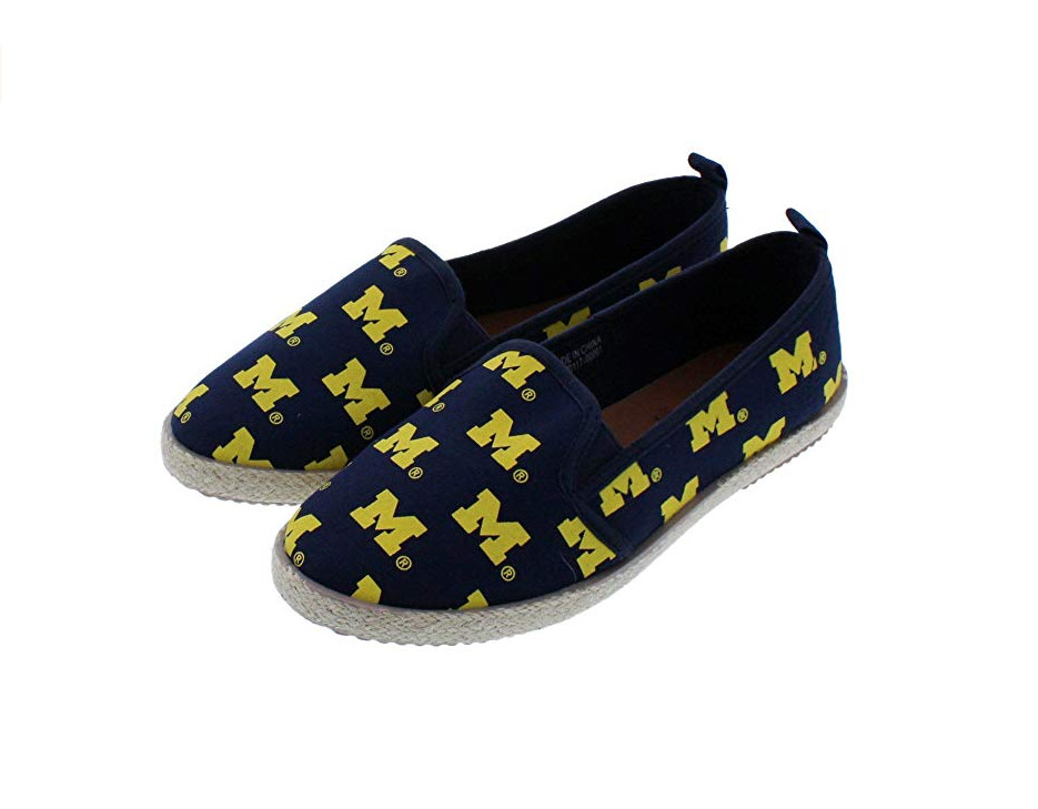 Женская парусиновая обувь без шнуровки FOCO NCAA Womens Michigan Wolverine Espadrille