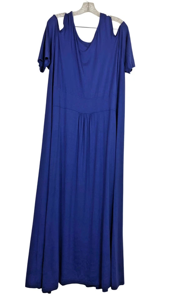 Vestido Liz Lange Púrpura Detalle Anillo Dorado Hombro Frío Talla Grande 3X Boho Cóctel Foto 2 de 4