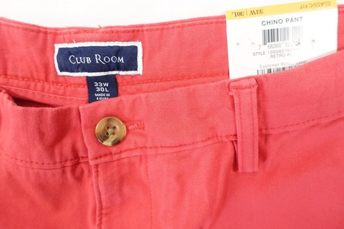 Club Room Rétro Pâle Rouge Rose 33X30 4 Voie Extensible Pantalon Chino Hommes - Foto 8 di 12