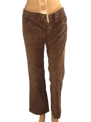 zara pantalone donna marrone velluto costine bootcut taglia eur 36 it 40 w  26 | eBay
